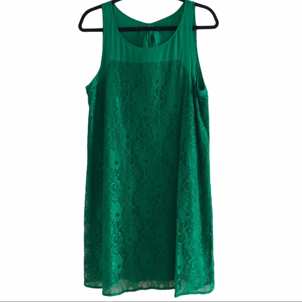 Anthropologie Leifsdottir green lace dress